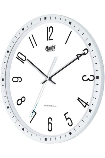 Generic Ajanta 6087 Designer Wall Clock – White | Silent Sweep Movement | Dom...