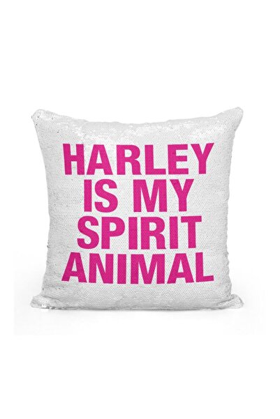 Generic Suicide Squad Quote Sequined Throw Pillow Silver/Pink/White 16x16inch