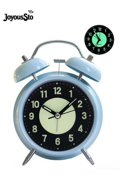 Generic Analog Alarm Clock 4 inches Super Silent Non-Ticking Twin Bell Alarm ...
