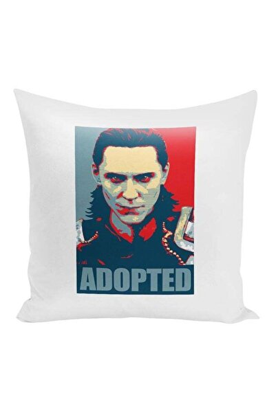 Generic Adopted Printed Decorative Pillow White/Blue/Red 16x16inch