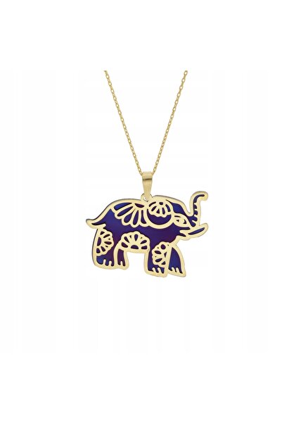 NO BRAND Wisior elefant titan argint placat cu aur