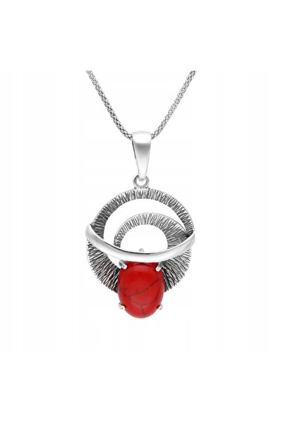 NO BRAND Pandantiv de argint cu coral |   bijuterii elegante de damă |   argi...