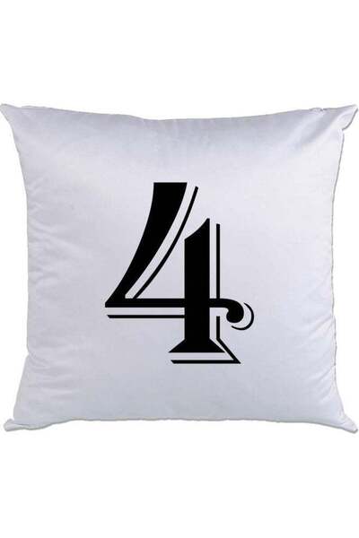 Generic 4-Printed Decorative Pillow White/Black 40 x 40cm