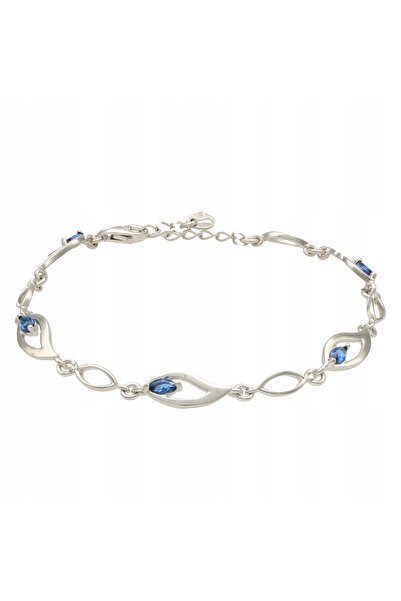 NO BRAND Brățară cu zirconiu safir argintiu