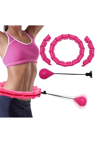 NO BRAND Hula hoop cu proeminențe, pentru slăbit, roz, cu greutate
