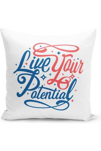Generic Live Life Quote Themed Decorative Throw Pillow Multicolour 40x40cm