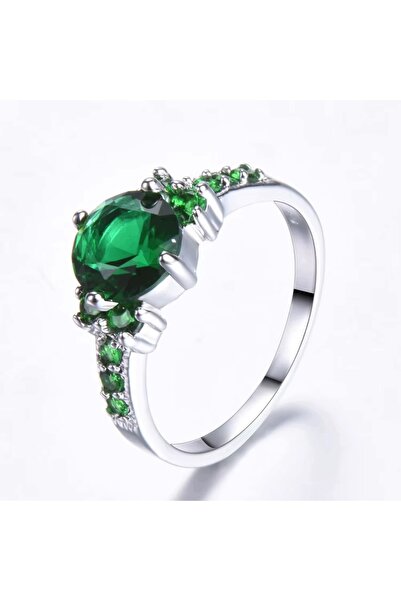 NO BRAND INEL DE ARGINT BRILLIANT GODDESS - VERDE MĂRIMEA 19
