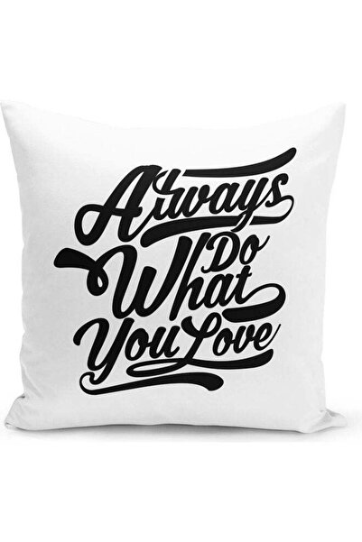 Generic Quote Themed Decorative Throw Pillow White/Black 40x40cm