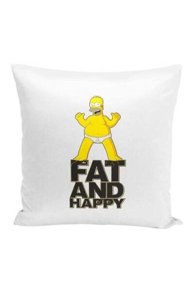 Generic Fat And Happy Throw Pillow With Stuffing Multicolour 16x16inch