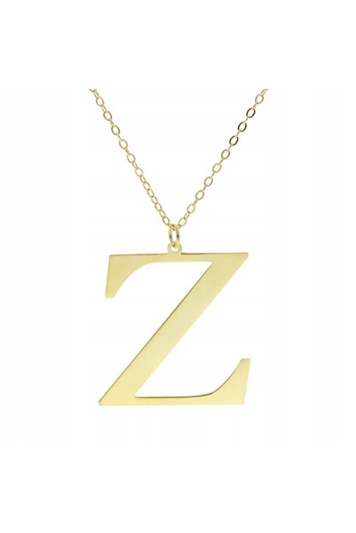 NO BRAND Colier cu litera Z, argintiu, placat cu aur