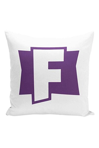 Generic Fortnite Logo Printed Cushion White/Purple 16x16inch