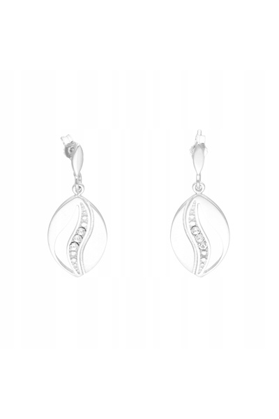 NO BRAND Cercei cu zirconiu cubic, formă ovală, din argint