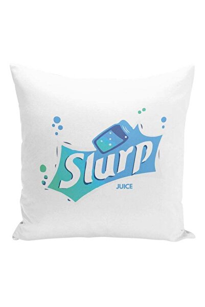 Generic Fortnite Slurp Chug Jar Printed Cushion White/Blue/Green 16x16inch