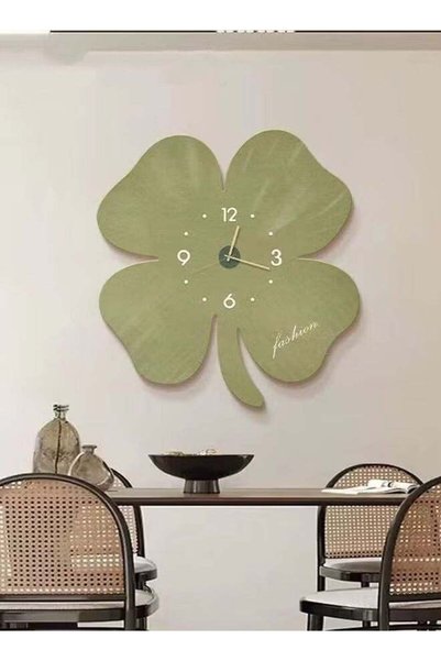 Generic Four Leaf Clover Wall Clock Silent Non Ticking Clock Creative Clock Q...