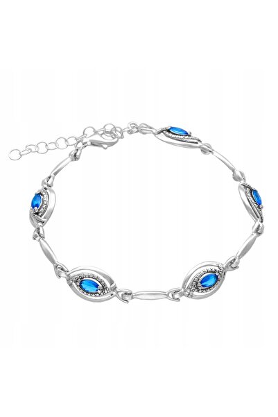 NO BRAND Brățară cu picături de apă din zirconiu safir, argint.