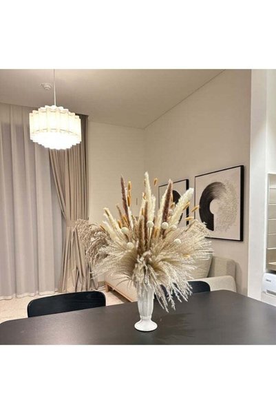Generic 105 PCS Natural Dried Pampas Grass Boho Home Decor Bouquet Phragmites...