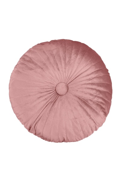 OEM Pernă Decorativa Rotunda Roz Nude Velvet cu Nasture pentru Canăpea Ø35cm ...