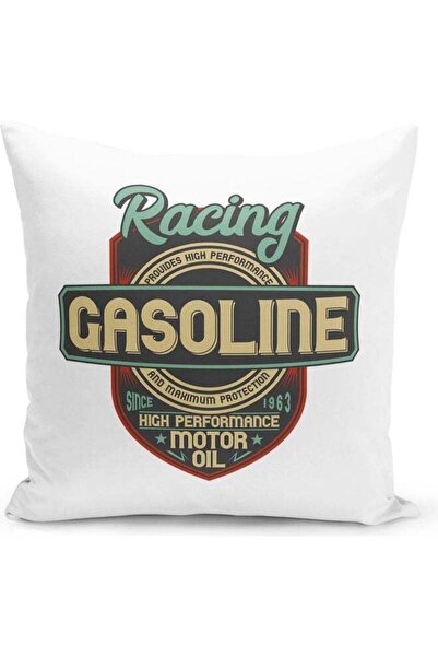 Generic Racing Quote Themed Decorative Throw Pillow White/Red/Green 40x40cm