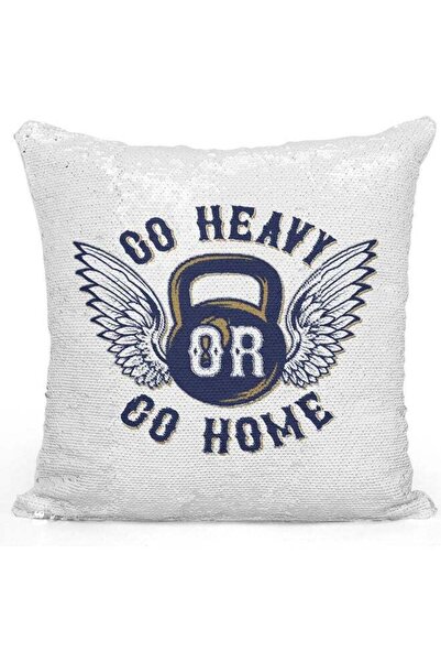 Generic Decorative Throw Go Heavy Go Home Statement Sequin Pillow White 16 x ...