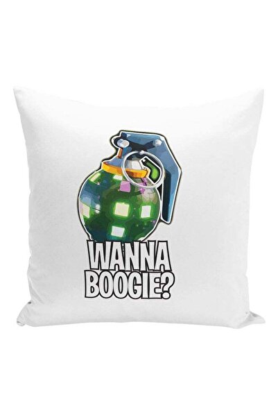 Generic Fortnite Wanna Boogie Printed Cushion White/Green/Blue 16x16inch