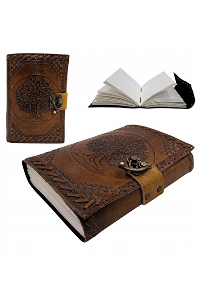 GIFTDECO Jurnal din piele cu Arborele Vieții și Sufletul, 200 de pagini