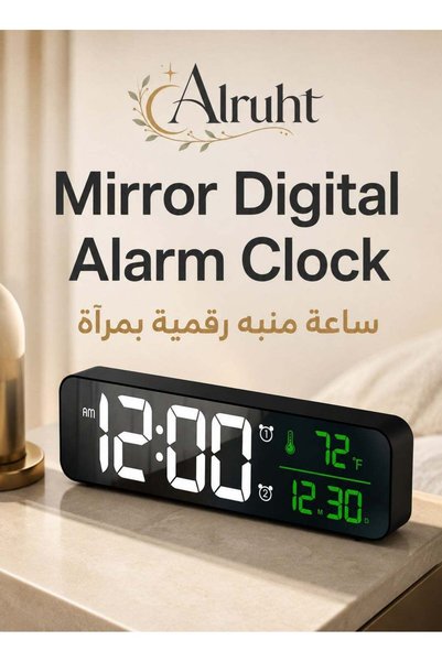 Generic Mirror Digital Alarm Clock, 40 Ringtone Options Dual Alarm Clock with...