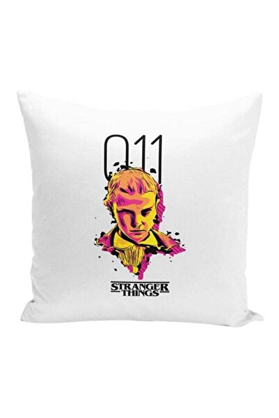 Generic Stranger Things Throw Pillow White/Yellow/Pink 16x16inch