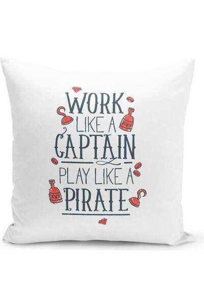 Generic Work Like A Captain Quotes Decorative Throw Pillow White/Black