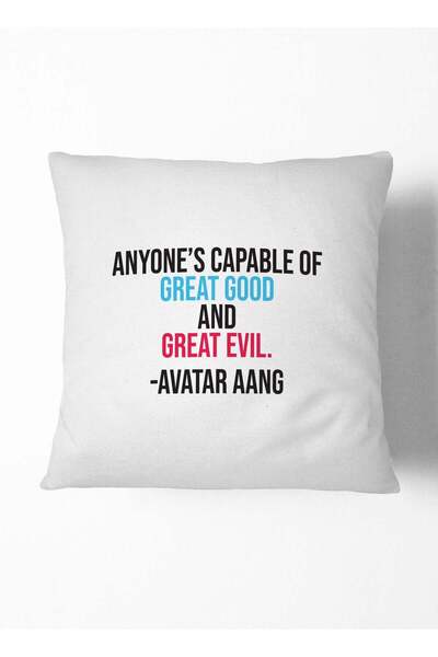 Generic Decorative Cushion Avatar Aang Airbender Great Good And Evil Quote Co...