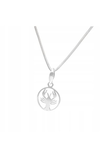 NO BRAND Wisior semn zodiacal Rac, placat cu rodiu, argintiu