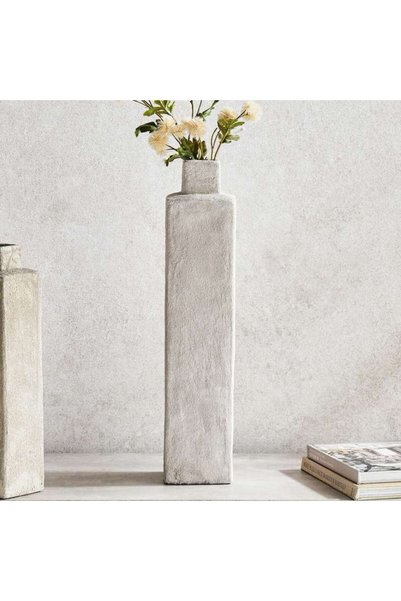 Generic Jaffa Stoneware Square Vase 13x13x60cm - White - 112AIC9903756