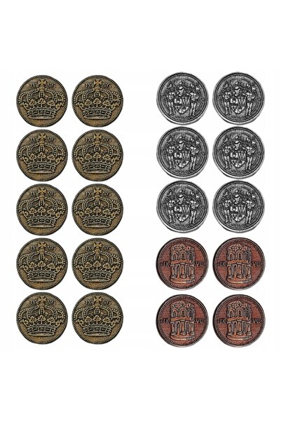 Drawlab Entertainment SET 20 MONEDE JETE METALICE DE CONTOR LARP RPG