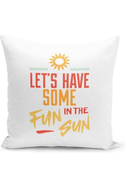 Generic Lets Have Some Fun Quotes Printed Pillow Multicolour