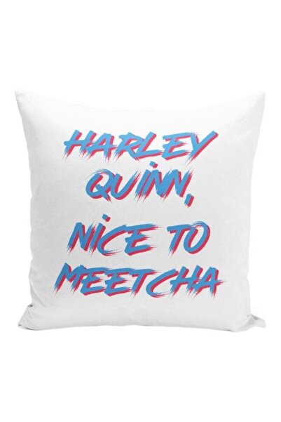 Generic Suicide Squad Theme Harley Quinn Decorative Pillow White/Blue/Red 16x...