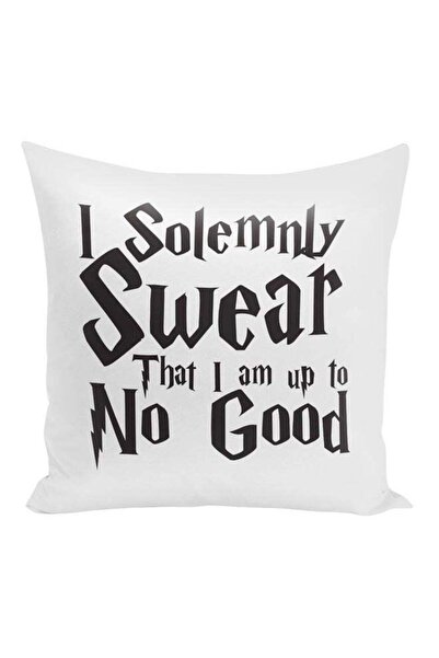 Generic Harry Potter Quote Printed Throw Pillow White/Black 16x16inch