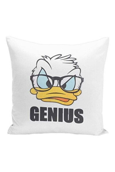 Generic Donald Duck Printed Decorative Pillow Black/Yellow/White 16x16inch