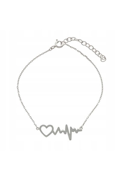 NO BRAND Brățară linie de viață ECG inimă argint placat cu rodiu