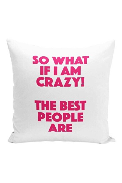 Generic Crazy Margot Robbie Printed Decorative Pillow White/Pink 16x16inch