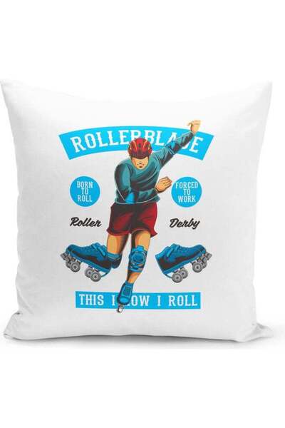 Generic Roller Blade Design Decorative Throw Pillow Multicolour 40x40cm