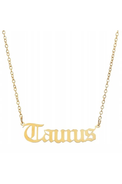 NO BRAND Colier cu semnul zodiacal Taur, culoare aurie, din oțel chirurgical