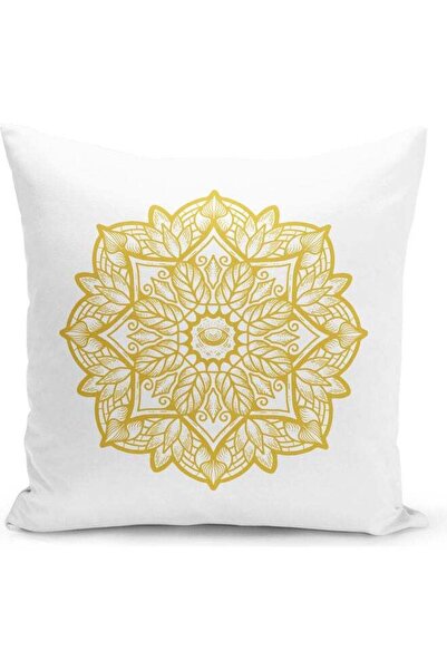 Generic Mandala Design Decorative Pillow White/Yellow