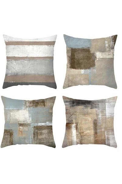 Generic 18x18” Decorative Pillow Covers (Set of 4) – Modern Linen Fabric for ...