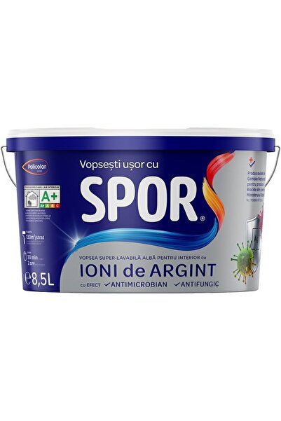 SPOR washable paint, white, 8.5 L