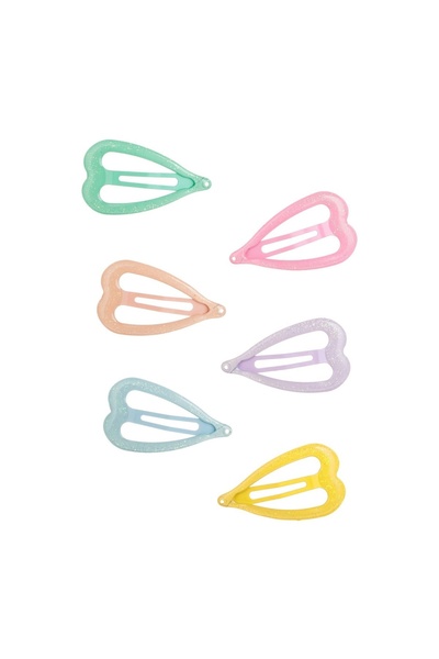 Jumbo Set Clame Metalice Păr Inimi de Culori Pastel cu Glitter pentru copii 4...