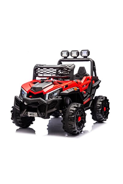 OEM Mașinuță electrică Off-Road 12 V, negru-roșu, 3 faruri și telecomandă – v...