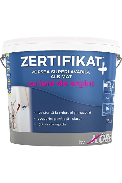 Kober Zertifikat Plus Нова супер миеща се боя, бяла, 15л