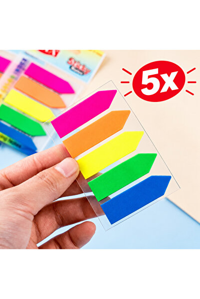 FREE PALACE 5 bucăți de 5 markere adezive transparente tip săgeată - Set de m...