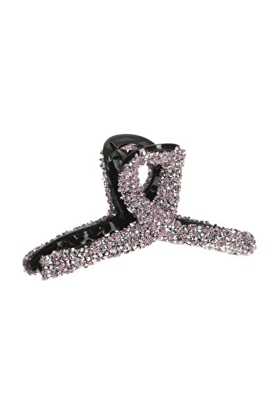 OEM Clamă Păr neagră cu Strass Roz Bucla pentru femei 11cm – prinzi rapid păr...
