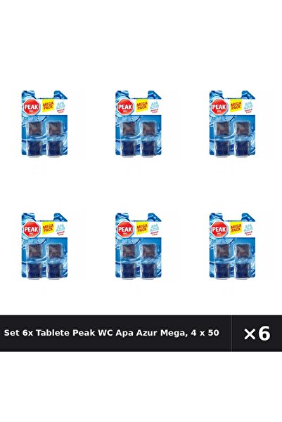 Peak WC Set 6x Tablete Apa Azur Mega, 4 x 50 g