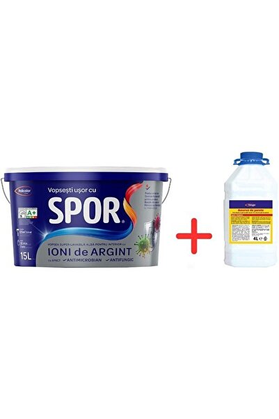 SPOR Vopsea super-lavabilă, albă, 15 L + grund 4 L